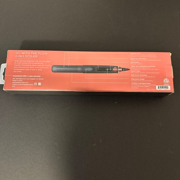 Hairitage by Mindy McKnight Go With The Flow 2-in-1 Styler Straightener Curling - Picture 2 of 10